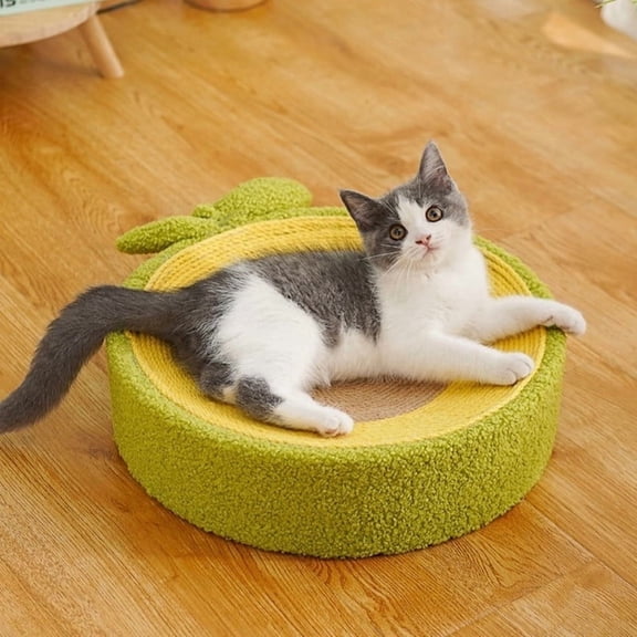 Fairela Avocado 2-in-1 Cat Scratcher Bed & Cozy Lounge – Extra-Large Sisal Scratching Pad for Indoor Cats