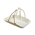 thumbnail image 4 of Luzkey Rectangular Bread Tray, Bakery Tray, Rectangle Multipurpose Commercial Pastry Serving Plate Cookie Sheet for Roasting Baking, gold handle and Clip, 4 of 8