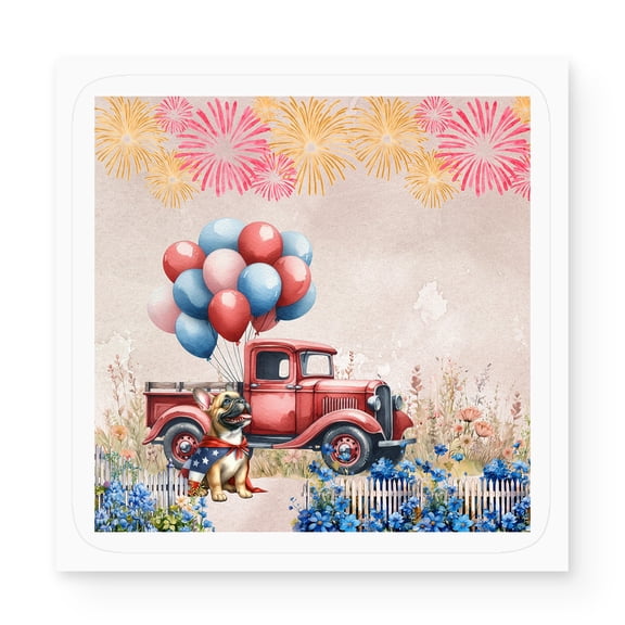 Vintage Patriotic French Bulldog 4th of July Independence Memorial Day Vinyl Sticker Dog Lover Gifts Waterproof Decal Art Decor - 01006