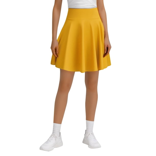 Falda midi plisada de corte A para mujer: falda media de 45 cm de poliéster y spandex, no transparente, versátil para todas las ocasiones, tallas S-XXXXL