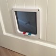 thumbnail image 3 of Puerta para gatos mediana con cierre de 4 vías para puertas interiores y exteriores, puerta para mascotas resistente a la intemperie para gatos, perritos, gatitos y gatitos con circunferenci, 3 of 5