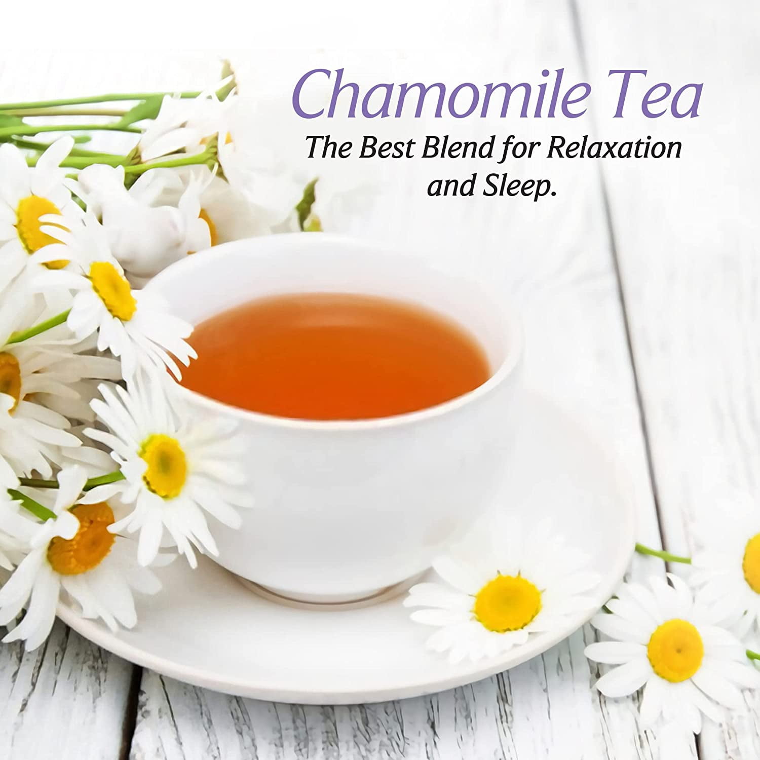 Premium Chamomile Tea - Te de Manzanilla by Betel Natural - Relax the Day  Away - 30 Tea Bags 