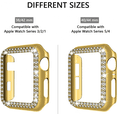 thumbnail image 4 of VEEkI For Apple Watch Case 38mm Series 3/2/1 Bling Rhinestone Apple Watch Protective Case Bumper Frame Screen Protector Case Cover for Women Girl iWatch Series 38mm （gold）, 4 of 5