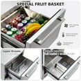 thumbnail image 4 of 24 inch Drawer Refrigerator, Built-in Wine and Beverage Refrigerator Under the Counter, Weatherproof, Anti-Fingerprint, Indoor and Outdoor Refrigerators, All-Stainless Steel Cooler, 4 of 9