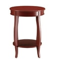 thumbnail image 2 of Hassch 18" Round Wooden Side Table with Open Shelf, Modern Red Accent End Desk for Small Space, Living Room, Bedroom, 2 of 8