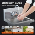 thumbnail image 5 of VEVOR 17"x12.8" Commercial Stainless Steel Hand Washing Sink with Faucet,Wall Mount Hand Basin, Utility Sink for Restaurant, Kitchen, Bar, Garage and Home, 5 of 8