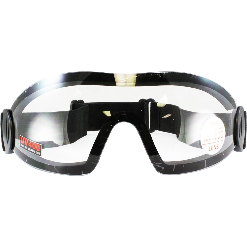 2 FLARE Goggles Motorcycle Riding Skydiving Googles Clear Lens Shatterproof