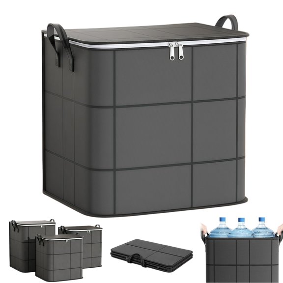 Foldable Storage Bag with Reinforced Handles,Zippered Organizer for Bedding Clothes Blankets Moving Closet Storage