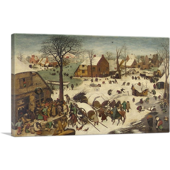 ARTCANVAS The Census at Bethlehem 1566 Canvas Art Print by Pieter Bruegel the Elder - Size: 26" x 18" (0.75" Deep)