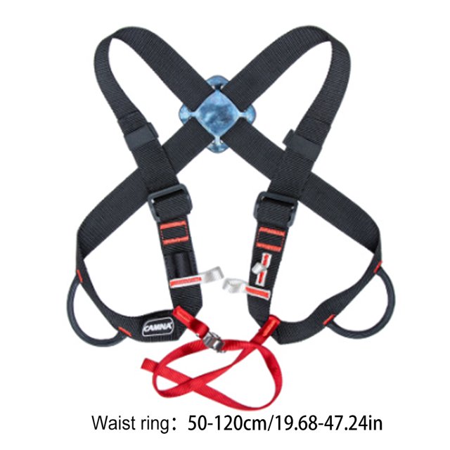Sangle de Poitrine d'Escalade Sangles d'Épaule Professionnelles Réglables Ceinture de Sécurité Fixateur de Corps pour Protection Noir