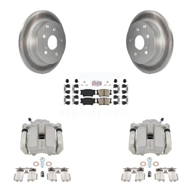 Transit Auto Rear Disc Brake Caliper Coated Rotors and Ceramic Pads Kit for Car Toyota RAV4 KCG-100761N
