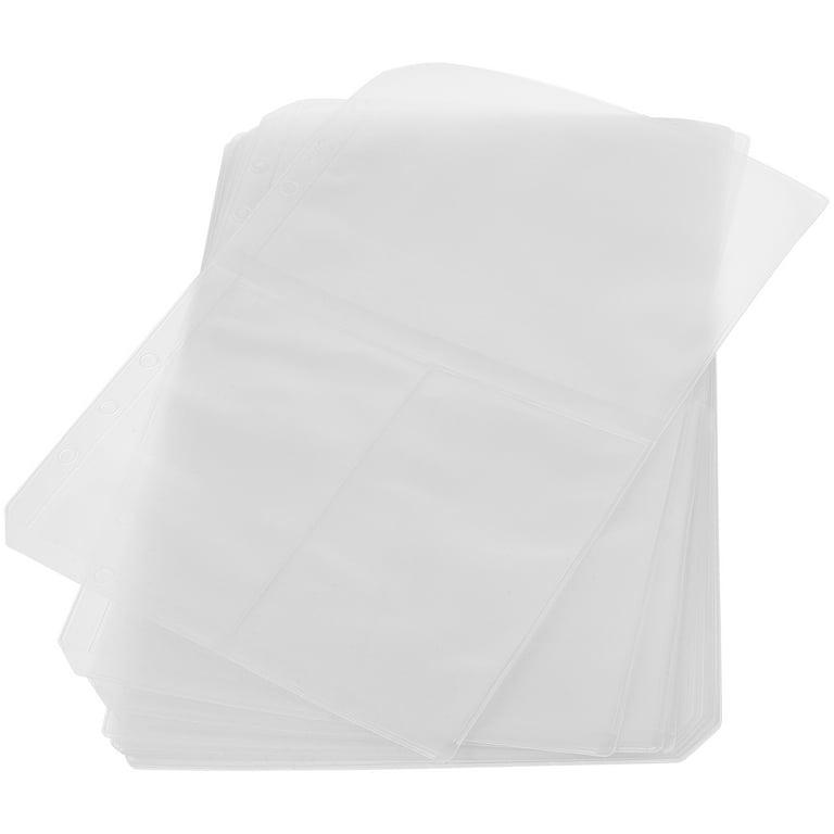 A5 Binder Pockets - 6-Hole Translucent PVC Pouch With 4 Grids, Waterproof Loose Leaf Bags For Organizing Small Items