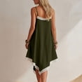 thumbnail image 6 of Tqcoqu Women's Asymmetrical Summer Linen Dress,Spaghetti Strap Lace Trim Bohemian Sleeveless Loose Vacation Beach Dresses,Army Green Women's S-XXL, 6 of 8