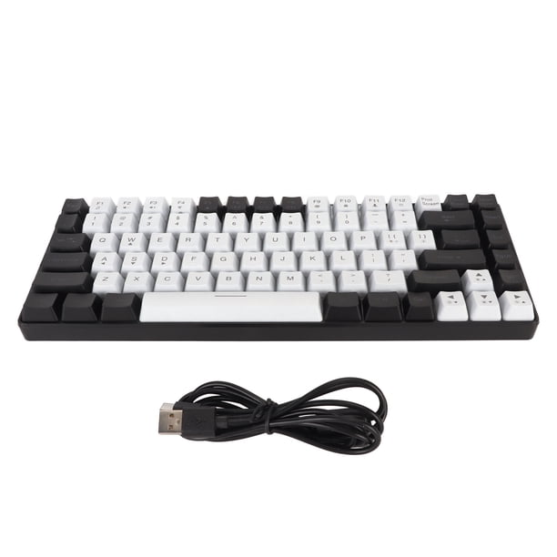 Teclado para Juegos Teclado Retroiluminado RGB 84 Teclas Tipo C Teclado Ergonómico Curvo Silencioso con Cable para Edición de Family Office para Win7 para Win8 para Win10 para ANGGREK Otros