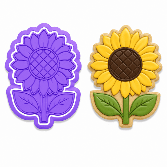 Harvest Sunflower Cookie Cutter & Embosser Stamp Set