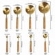 thumbnail image 2 of Measuring Cups and Spoons Set of 8, Wood Handle with Metric and US Measurements,Stainless Steel, for, 2 of 5