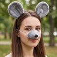 thumbnail image 6 of Hsqqdc Plush Brown Mouse Ears Shape Headband Bow Tie and Tail Animal Theme Set, 4 Pieces, 6 of 7