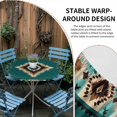 thumbnail image 2 of Green Southwestern Round Tablecloth for 55-60 Inch Tables, Fitted Table Cover with Elastic Edge, Boho Ethnic Geometric Retro Waterproof Outdoor Table Cloth Protector for Patio Garden Dinner Picnic, 2 of 9