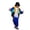 Blue, variant on Boy Outfits Unisex Kids Color Block Street Retro Track Hop Dance Boys' Clothing Sets