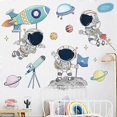 thumbnail image 3 of Calcomanías de pared de astronautas, pegatinas extraíbles de PVC del universo espacial para dormitorio, sala de estar, habitación infantil, guardería, ventana, puerta, armario, pasillo, etc., 3 of 5