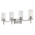 thumbnail image 1 of Golden Lighting 7011-BA4 PW-CLR Winslett 4 Light Bath Vanity in Pewter with Ribbed Clear Glass Shade, 1 of 1