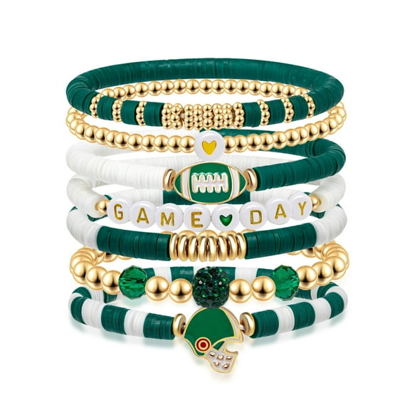 Sdmnsg-T Game Day Football Charm Bracelet: Stackable Sports Jewelry for Moms & Dads - Perfect for Football Fans