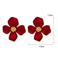 thumbnail image 6 of Grandest Birch 1 Pair Women Sweet Red Flower Shape Four Petals Ear Stud Earring Jewelry Accessory Alloy Red, 6 of 7