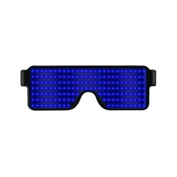 sweethay 8 modos Quick Flash USB Led Party USB Charge Gafas luminosas Glow Gafas de sol Navidad Concierto Luz Juguetes Decoraciones de Halloween Kits de decoración para fiestas azul sweethay JJ22333-02B