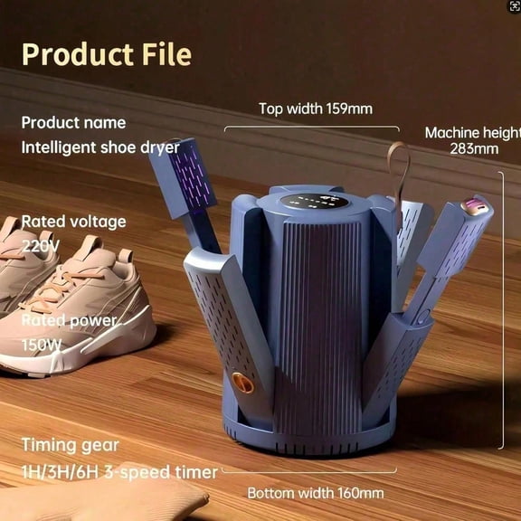 Shoe & Boot Dryer  4 Ports , 48°C Smart Temperature Control, Quick Drying of Shoes and Gloves