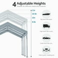 thumbnail image 5 of ADVANCE OUTDOOR 12x20 ft Carport Heavy Duty Car Canopy Event Canopy, 8 Legs with 8 Reinforced Poles and 4 Sandbags, Silver Gray, 5 of 9