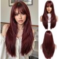 thumbnail image 1 of Yanonmyfd Black Wigs for Women Long Wig with Bangs Natural Straight Wigs Synthetic Hair Heat Resistant Wigs for Daily Party Cosplay Wear, 1 of 38