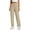 Khaki, variant on hoksml Women's Elastic Waist Drawstring Cargo Pants, Cotton Linen Straight Leg Casual Trousers with Pockets