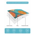thumbnail image 5 of Quilts Twin Size, Orange Leaf Soft Comforter Bedding Set for Bed, Abstract Oil Painting Branch Turquoise Lightweight Quilted Bedspread with Pillow Cover(2 Pieces) for All Season, 68x86 Inch, 5 of 6
