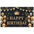 thumbnail image 3 of Yatrandify Golden Crown Birthday Banner Glittering Balloons Decorative Design for Birthday Party Celebration Indoor Decoration Photo Shoot, 3 of 8