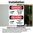 thumbnail image 3 of Hot Pipes Do Not Touch Bilingual OSHA Danger Vinyl Decal Label 18 Inch x 12 Inch - 5 Pack, 3 of 6