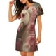 thumbnail image 2 of Balery Haired White Horse Camisón de manga corta con cuello redondo para mujer, cómodo y elegante., 2 of 6