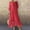 Red, variant on Lilgiuy Beach Sun Dress for Ladies Women's Summer Fashion Casual Solid Color Mid Sleeve Splicing Mesh Mid Length Dress