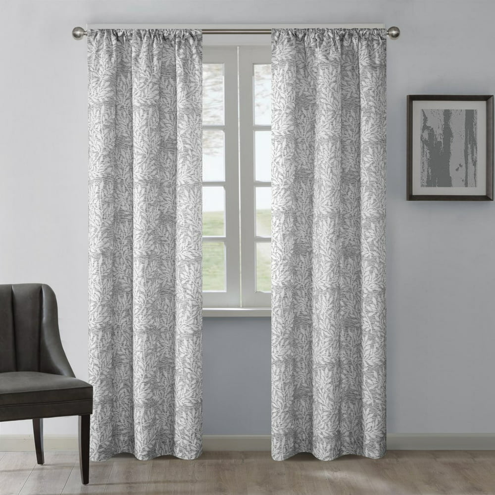 Mainstays Blackout Jacquard Panel Pair Curtains, 37'' x 84'', Grey