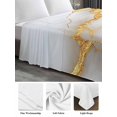 thumbnail image 5 of California King Size Flat Sheet Only, Marble Grey Soft Brushed Microfiber Bed Sheets, Gold Texture Modern Crack Scenery Hotel Quality Breathable Bedding Top Sheet, Easy Care, 108"x98", 5 of 9