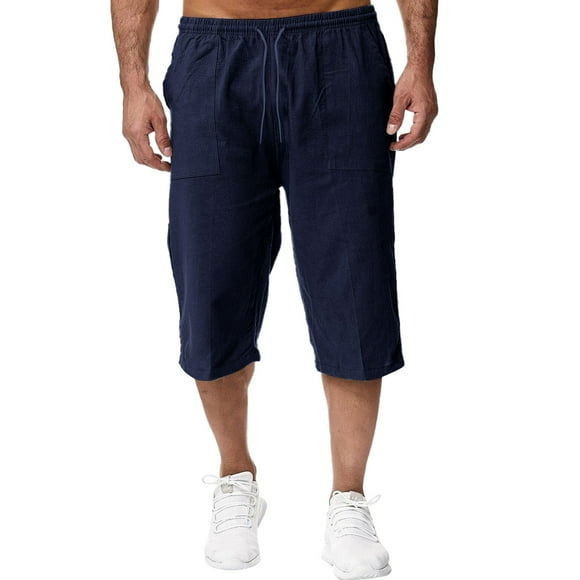 EHQJNJ Winter Work Pants for Men Men's Spring and Summer Cotton Sweatpants Jogging Pants Loose Casual Beach Vacation Capri Pants Sweatpants Mens Sweatpant Jeans