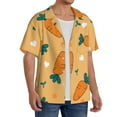 thumbnail image 2 of Goofa Love Carrot Printed Men's Casual Short-sleeved Shirt,Lightweight Breathable Button-down,Summer Casual men's top,Versatile Fashion shirt-Medium, 2 of 7