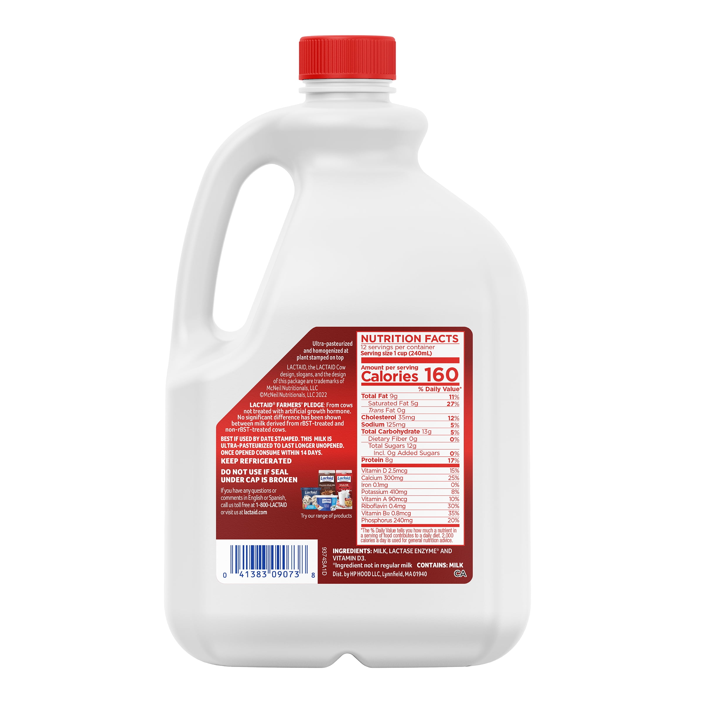 Lactaid Whole Milk, 96 oz