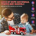 Boy Fire Truck Toy, Children Fire Truck Model, Children Water-Spraying Toy Fire Truck with Simulated Sound and Light, Retractable Rescue Ladder Firetruck Toy, Fire Trucks for Boys Age 4-7