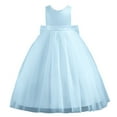 thumbnail image 4 of Toddler Formal Dresses Girls Blue Dress Tulle Dress Flower Girl Dresses for Wedding Dress Up Clothes for Girls 6-7 Years, 4 of 5