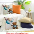 thumbnail image 4 of ZFLMY 100% Linen Teddy Bear Balloons Pillow Covers Set for Home Sofa Couch 20x20in, 4 of 5