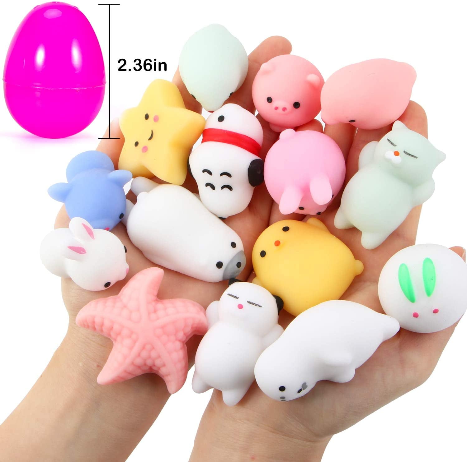 Toyify 48 Pack Mochi Squishy Toys Filled Easter Eggs Mini Soft Animal Squishies Stress Relief Toys For Basket Fillers School Classroom Prizes Walmart Com