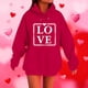thumbnail image 1 of RKSTN Valentine's Day Hoodie for Women Oversized Valentines Heart Print Drawstring Hooded Sweatshirt Top Womens Casual Solid Plus Size Graphic Printed Loose Comfy Hood Fall Spring Clothes, 1 of 6