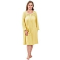 thumbnail image 3 of FEREMO Nightgowns for Women Plus Size 100% Cotton Long Sleeve Sleep Shirt Button Soft Slepwear, 3 of 6