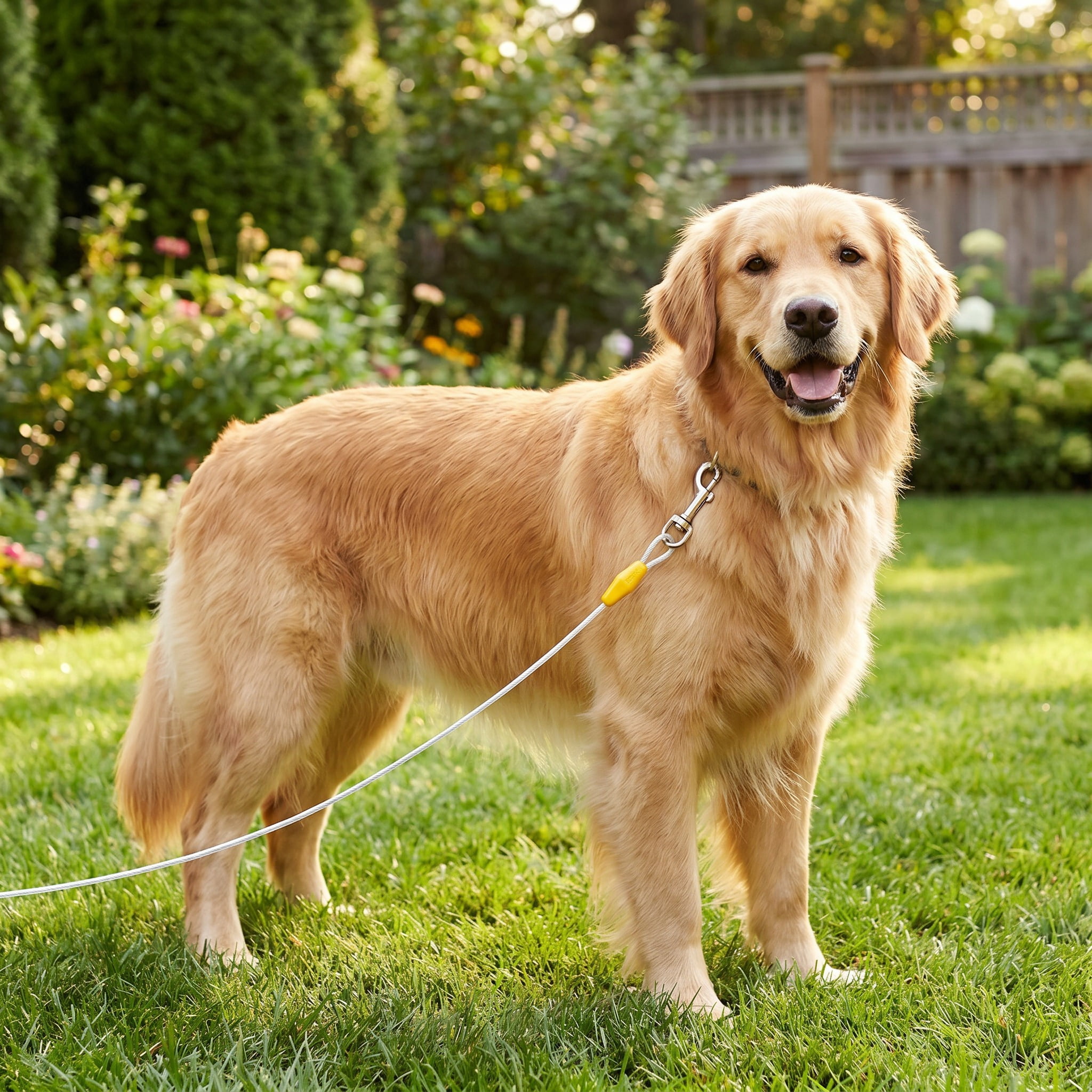 Vibrant Life Reflective Vinyl-Covered Tie-Out Cable for Dogs, XL, 40'