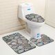 thumbnail image 4 of Yuarrent Juego de 3 uds./1 de alfombras para baño, alfombrilla de baño antideslizante con estampado de piedra 3D, felpudos, decoración, funda para Juegos de accesorios de baño 6 Yuarrent JJ25267-06, 4 of 5